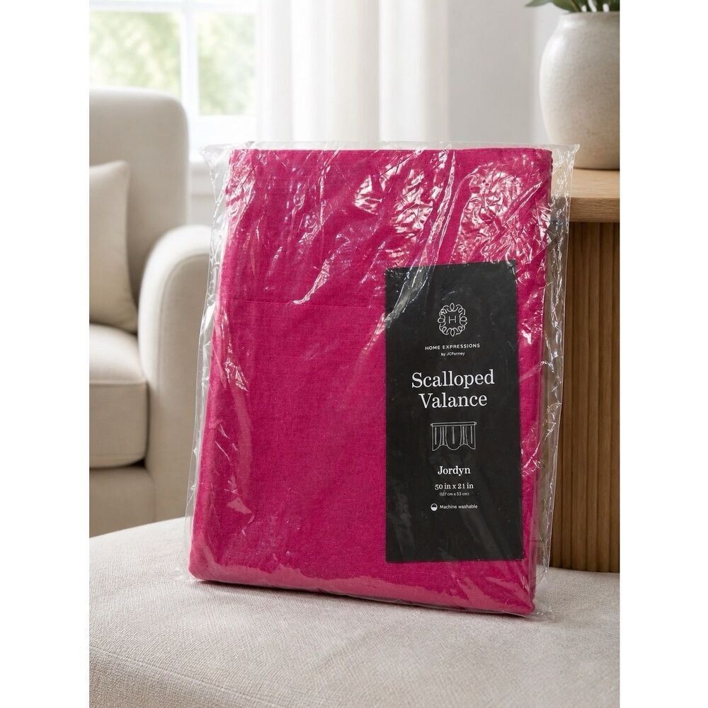 Fuchsia Scalloped Valance